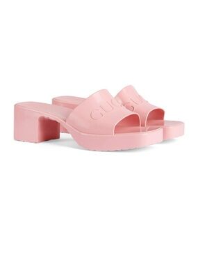 Gucci Pink Platform Slide Sandals